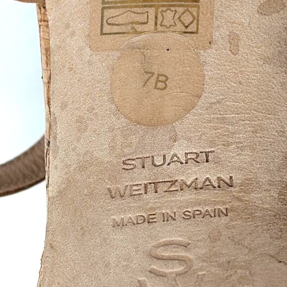 Stuart Weitzman Dayna Crisscross Platform Sandals Women's Adobe Size US7B EU37.5 - Picture 9 of 14